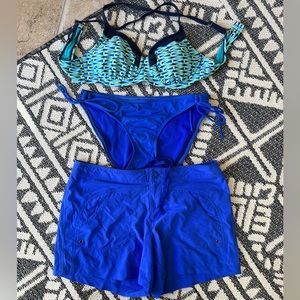 Athleta swim set in excellent condition. Bikini top, bottom & matching shorts.